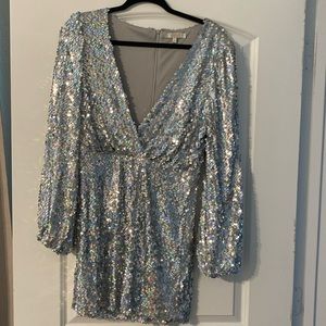 Full sequin wrap dress